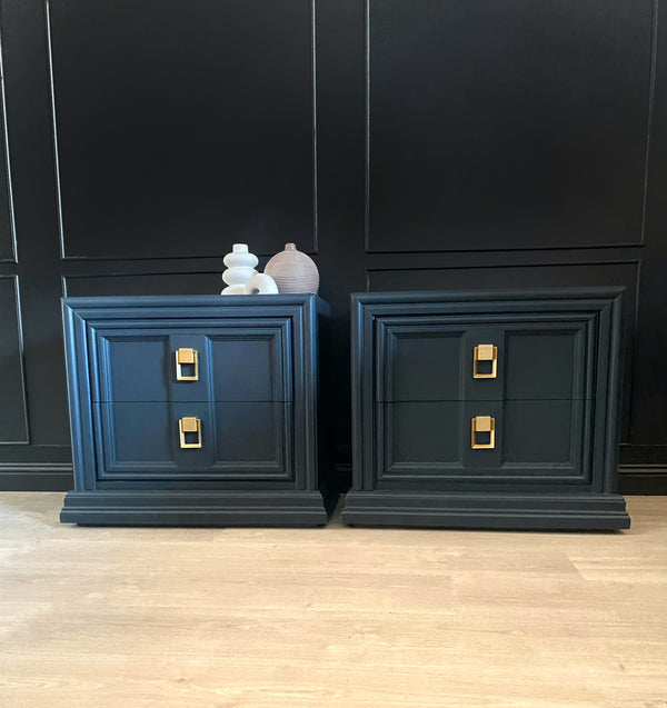 Thomasville bedside tables dark blue, view 2