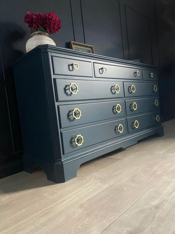 Drexel Furniture dresser blue, view 3