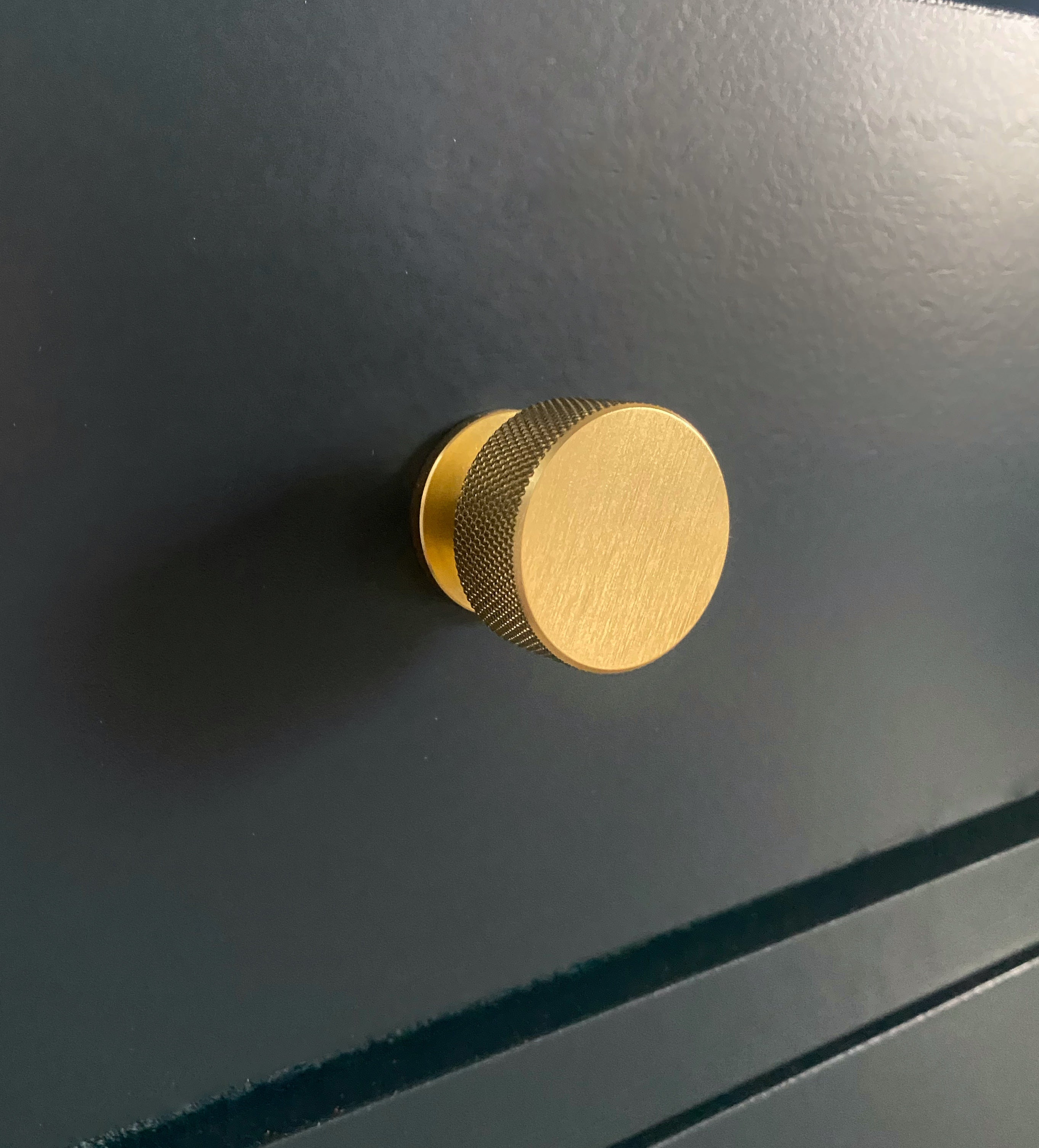 Stunning blue 9 drawer dresser with brushed brass hardware