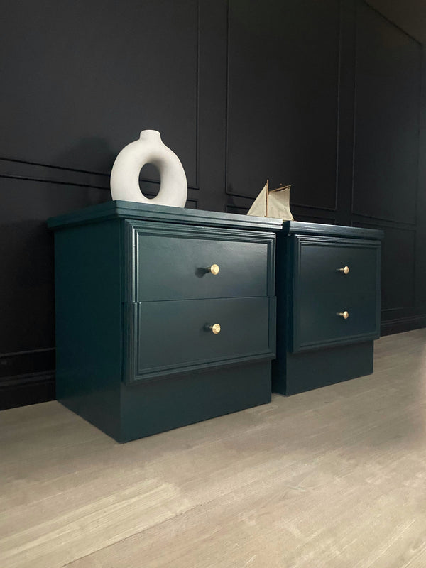 Elite Furniture bedside tables dark blue, view 2
