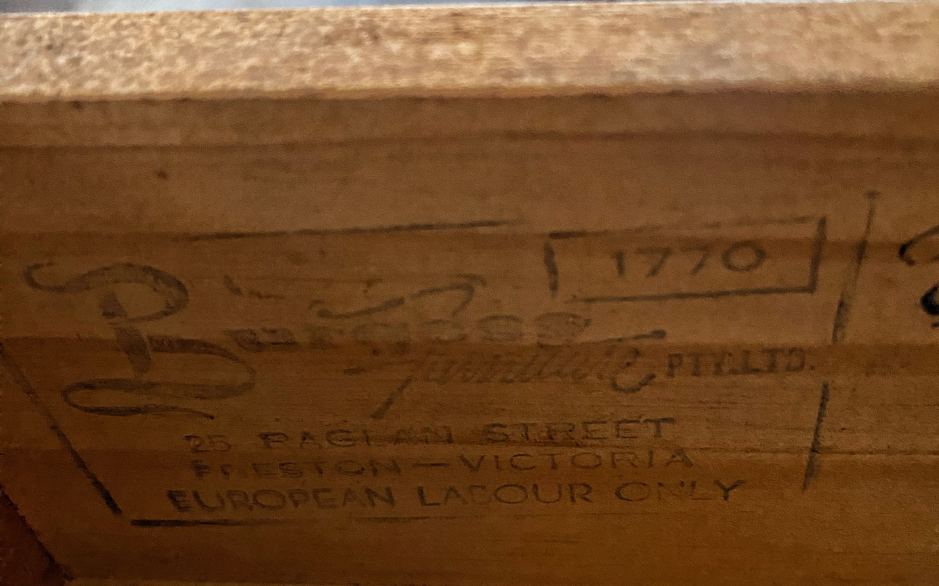 ‘Reliance Furniture’ mid century / vintage cabinet with cool legs