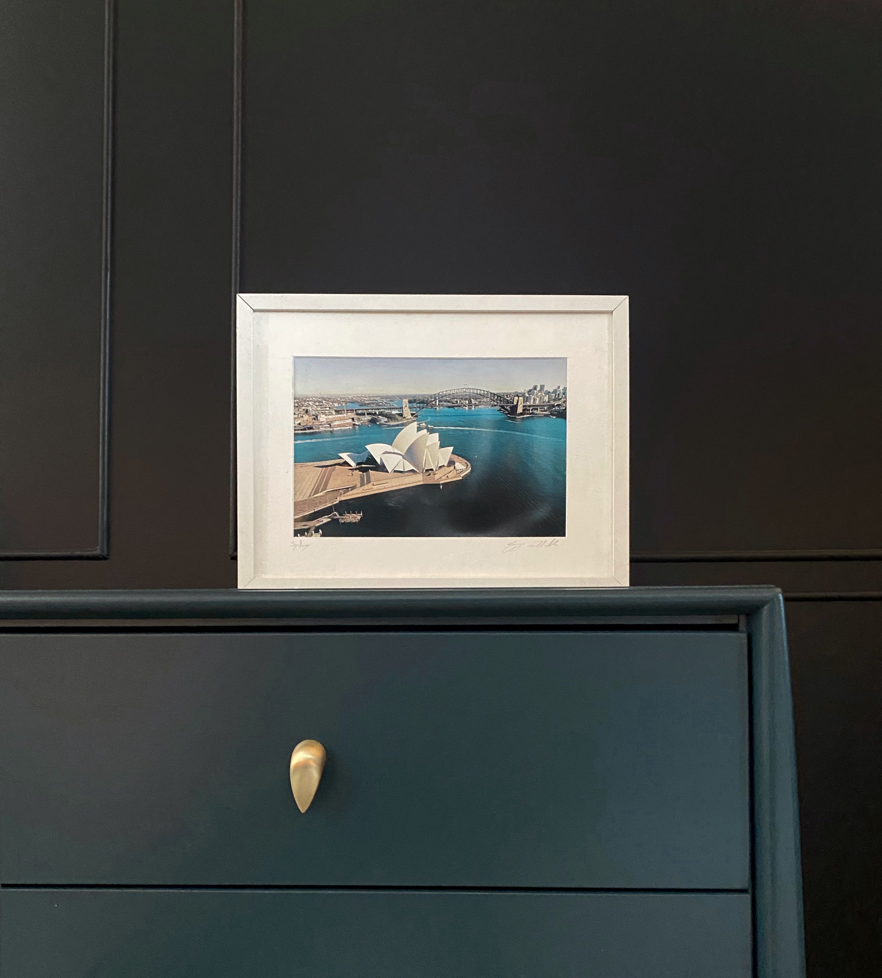 Mid century / vintage 6 drawer dresser with stunning brushed brass hardware