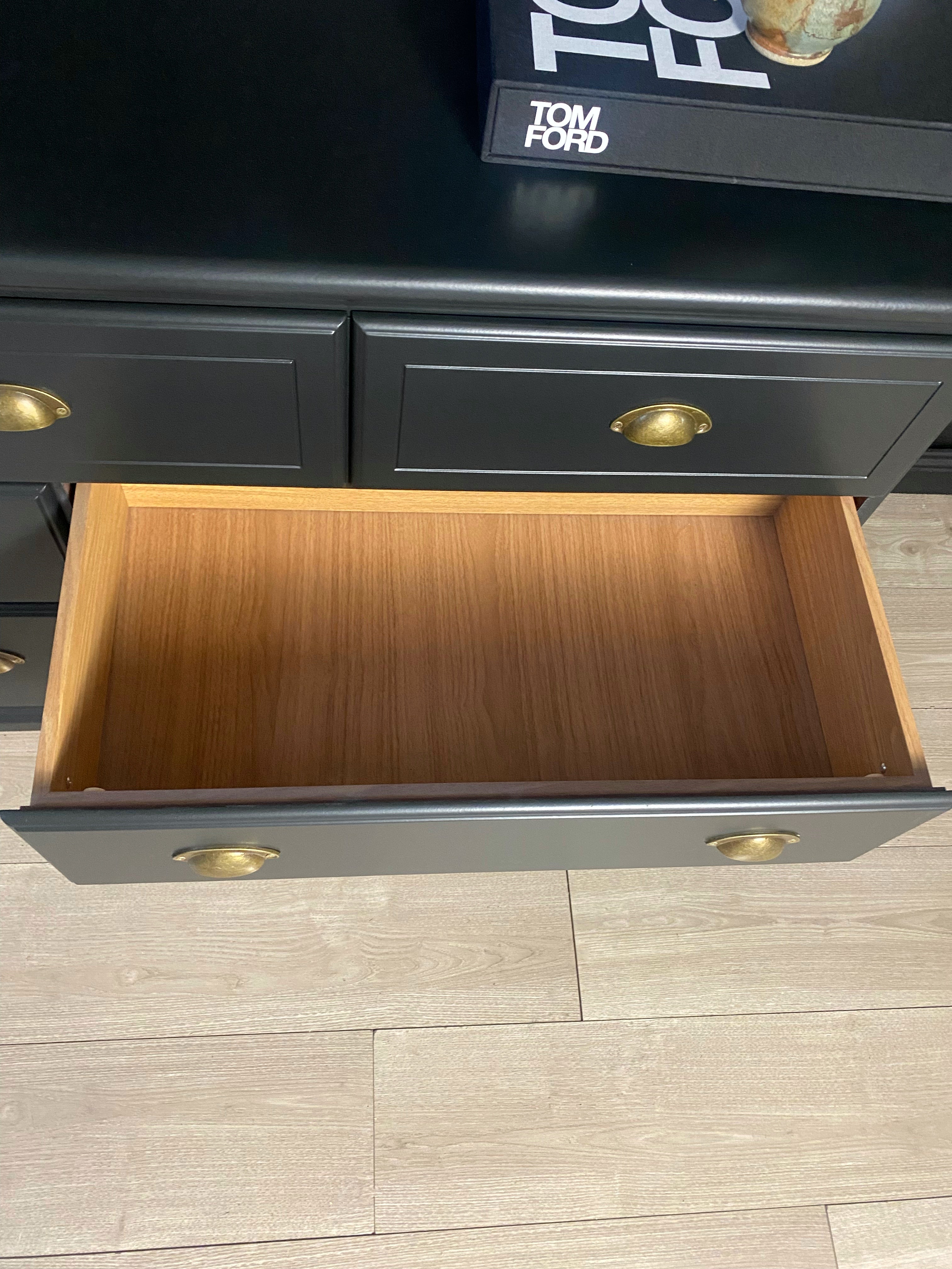 ‘Burgess Furniture’ dark olive dresser