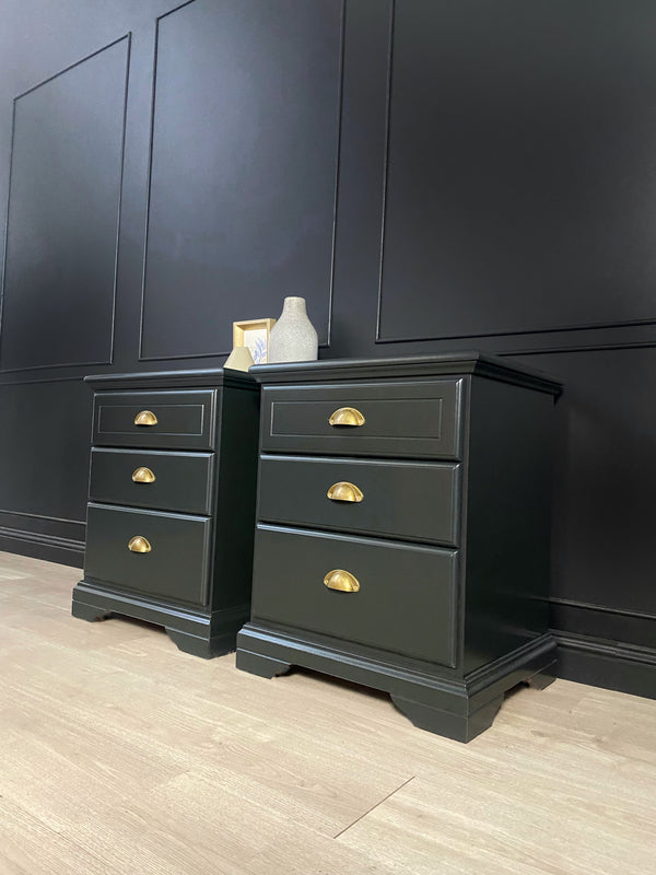 Burgess Furniture bedside tables olive, view 2