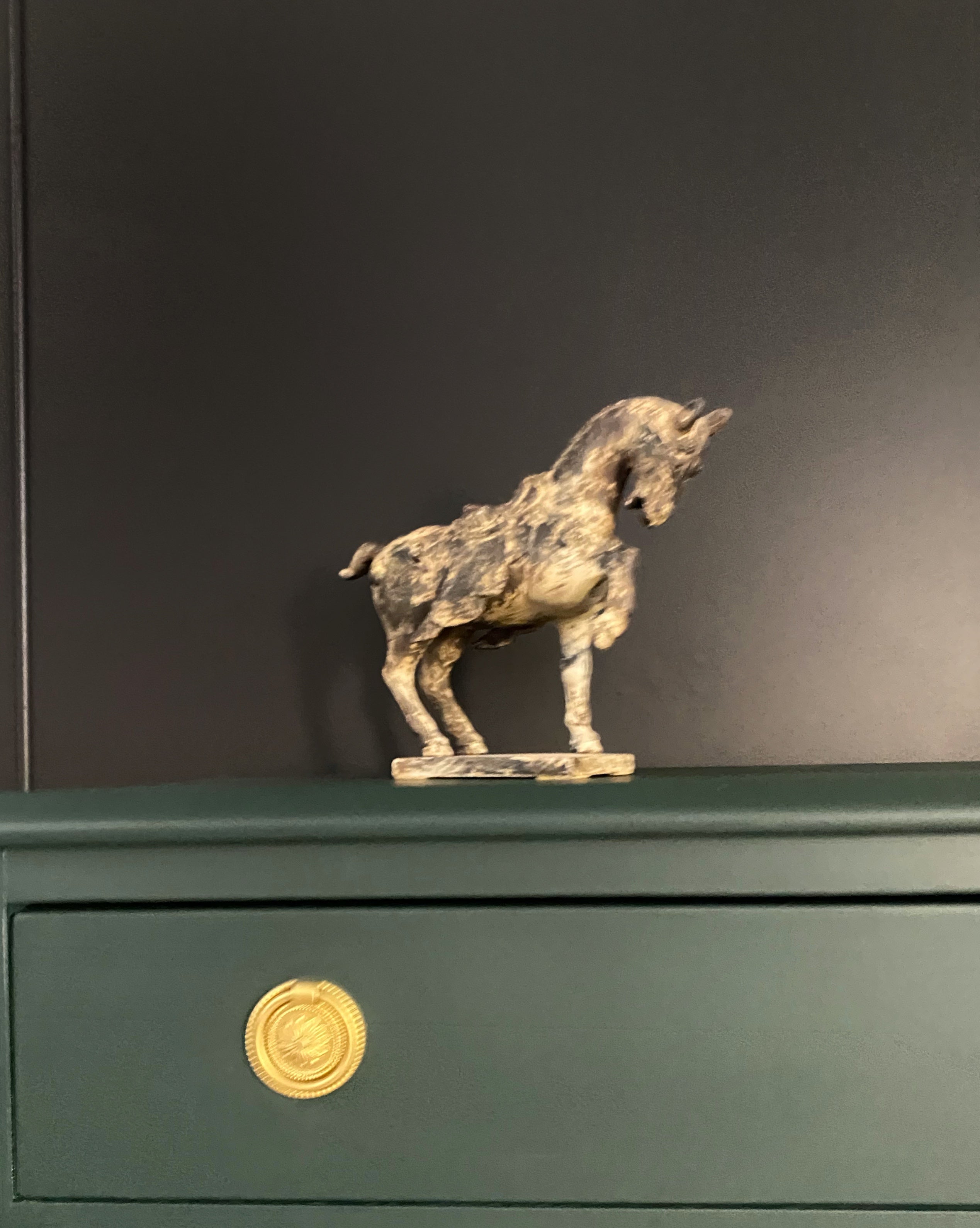 Dark Green Jacobean sideboard