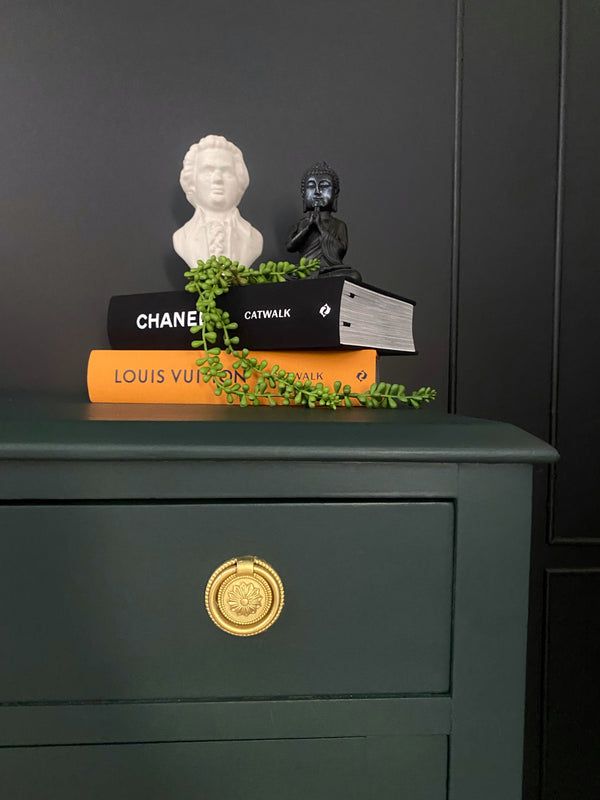 Mid-century sideboard dark green, view 4