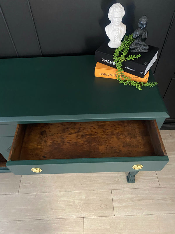 Mid-century sideboard dark green, view 6