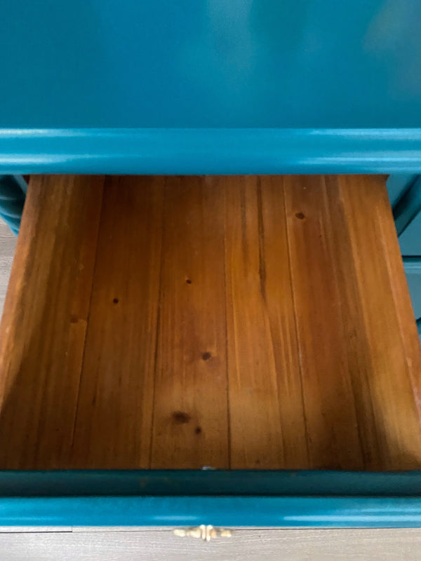 Mid-century dresser teal blue, view 5