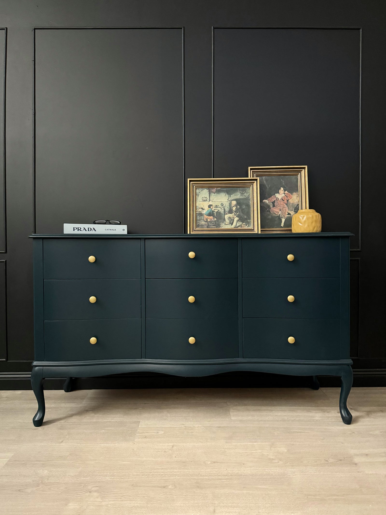 Mid-century dresser teal blue