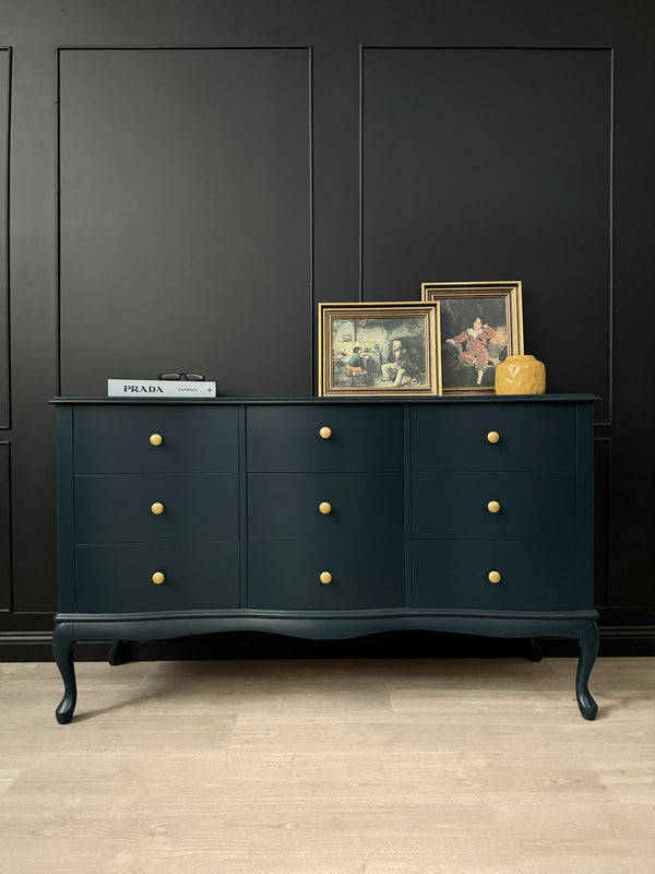 Mid-century dresser teal blue