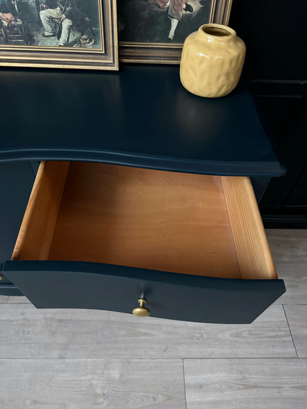 Mid-century dresser teal blue, view 7