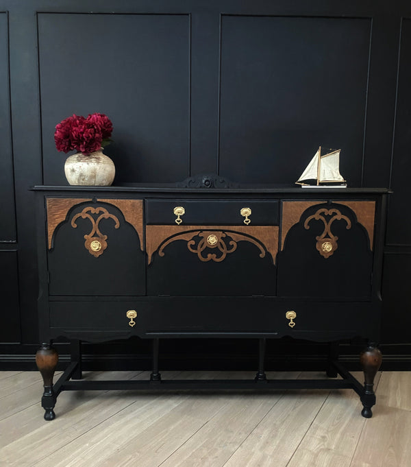 Mid-century sideboard black, view 2