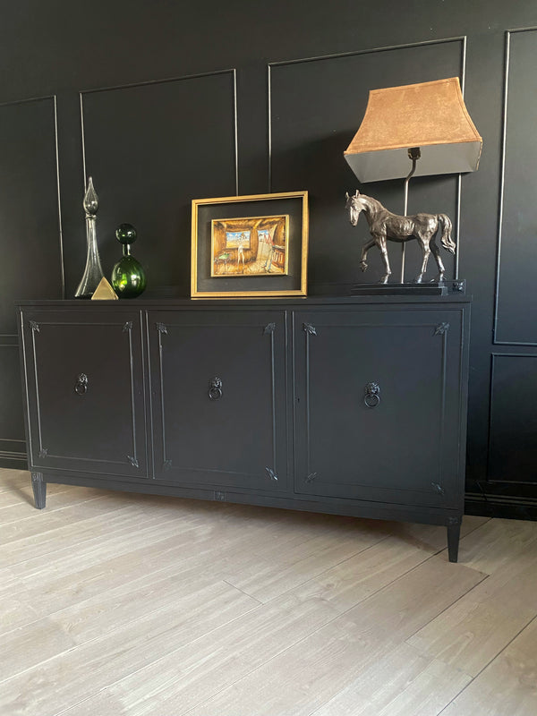 Mid-century sideboard dark green, view 3