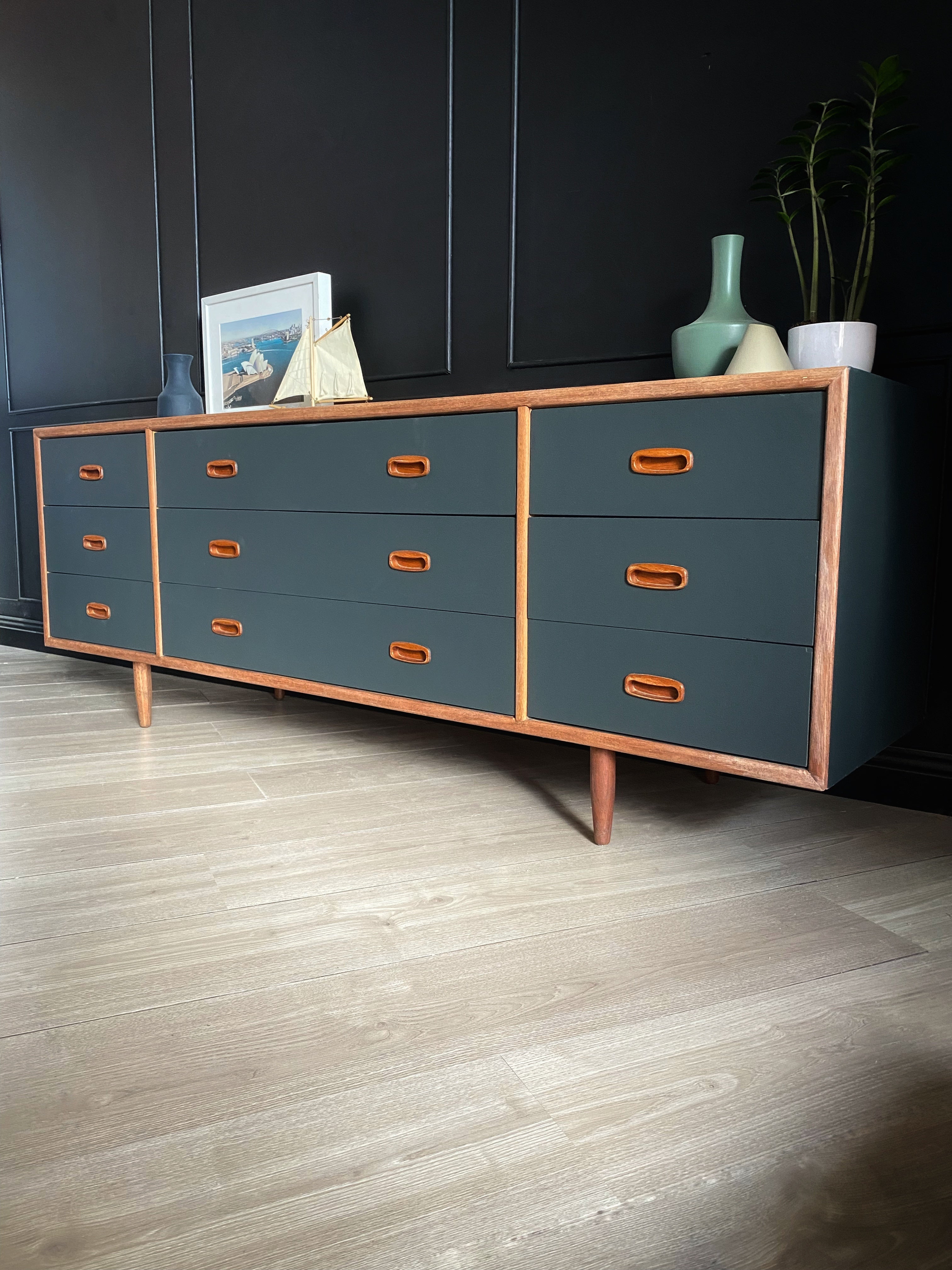 'Alrob Furniture' Dark Green Satin Finish Dresser