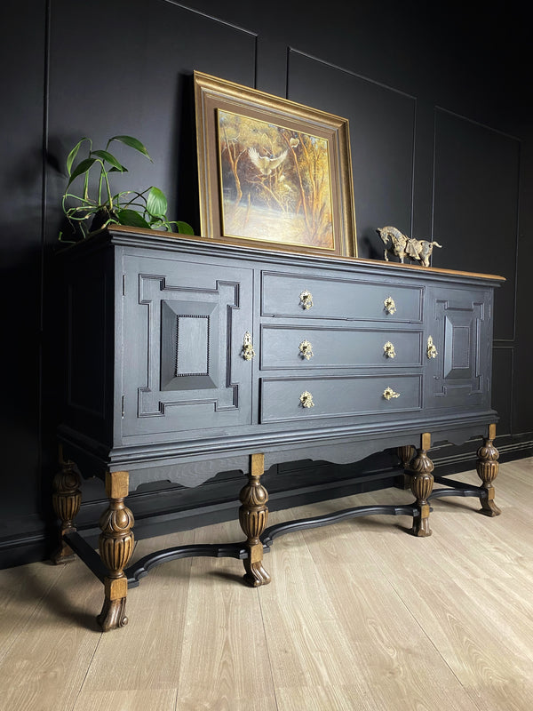 Mid-century sideboard oak black, view 2