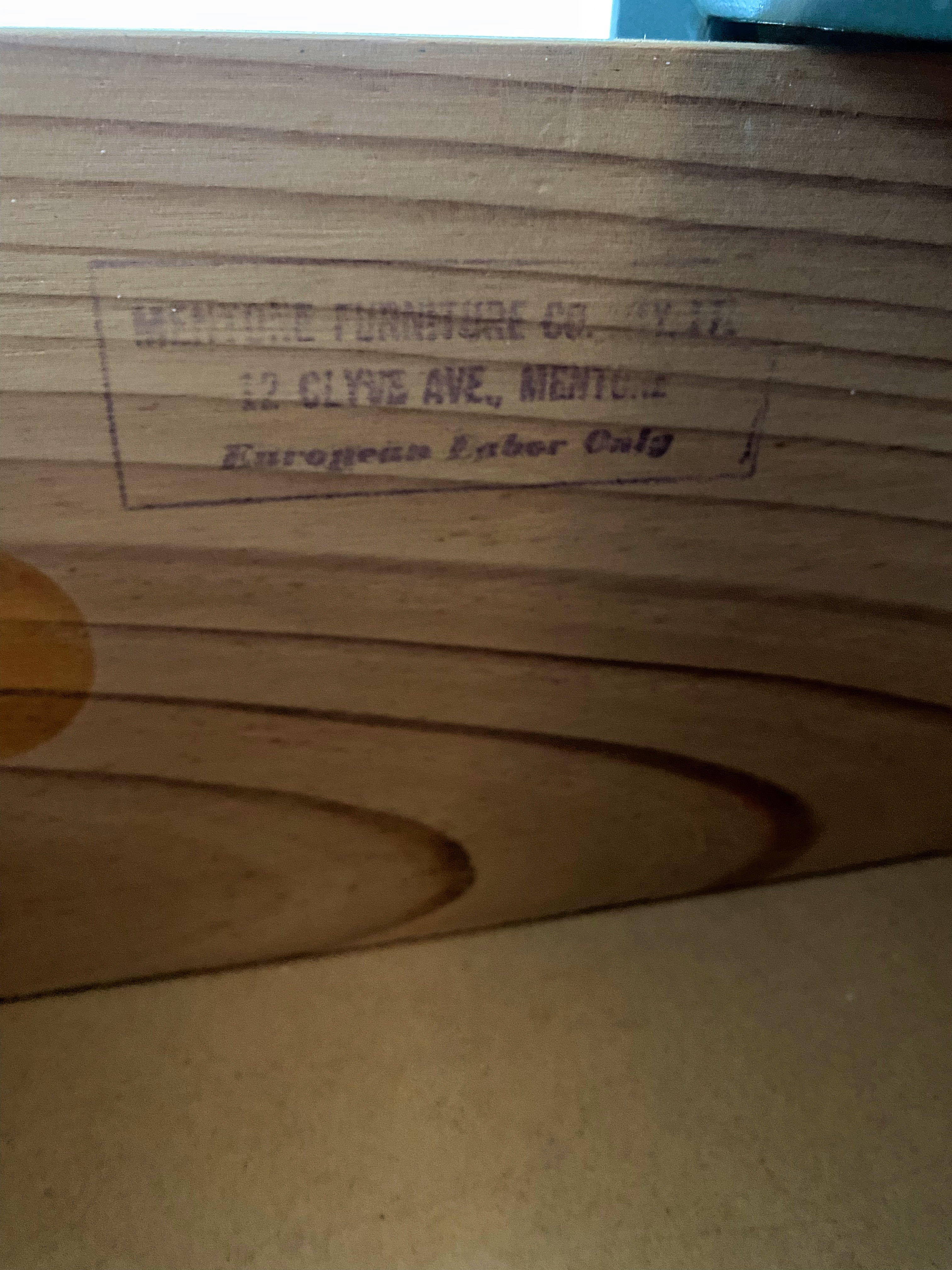 ‘Mentone Furniture’ large dark green dresser with wood handles