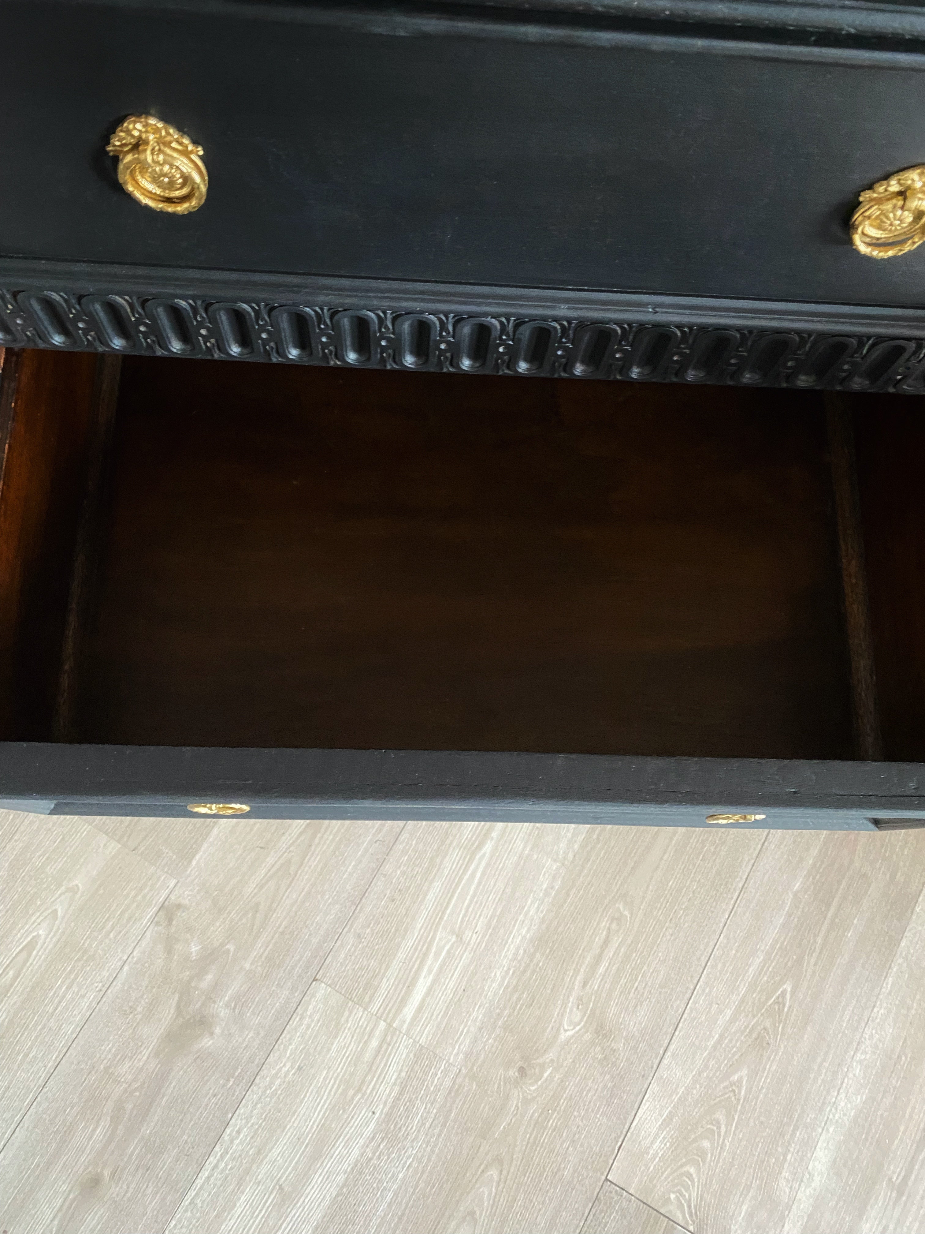 Solid Black Jacobean Antique buffet