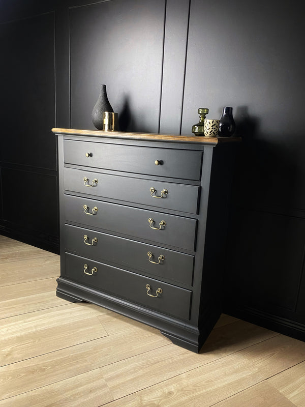 Burgess Furniture tallboy black, view 2