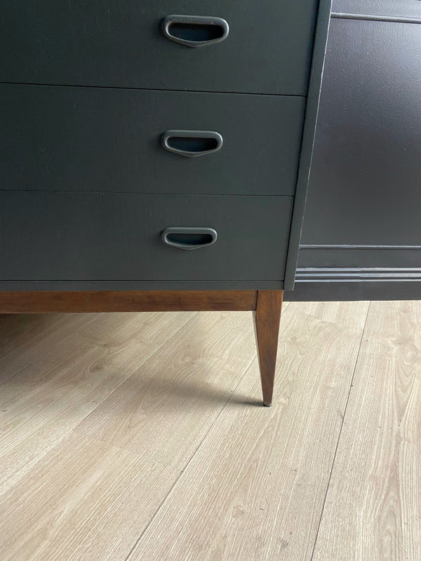Mid-century dresser dark green, view 8