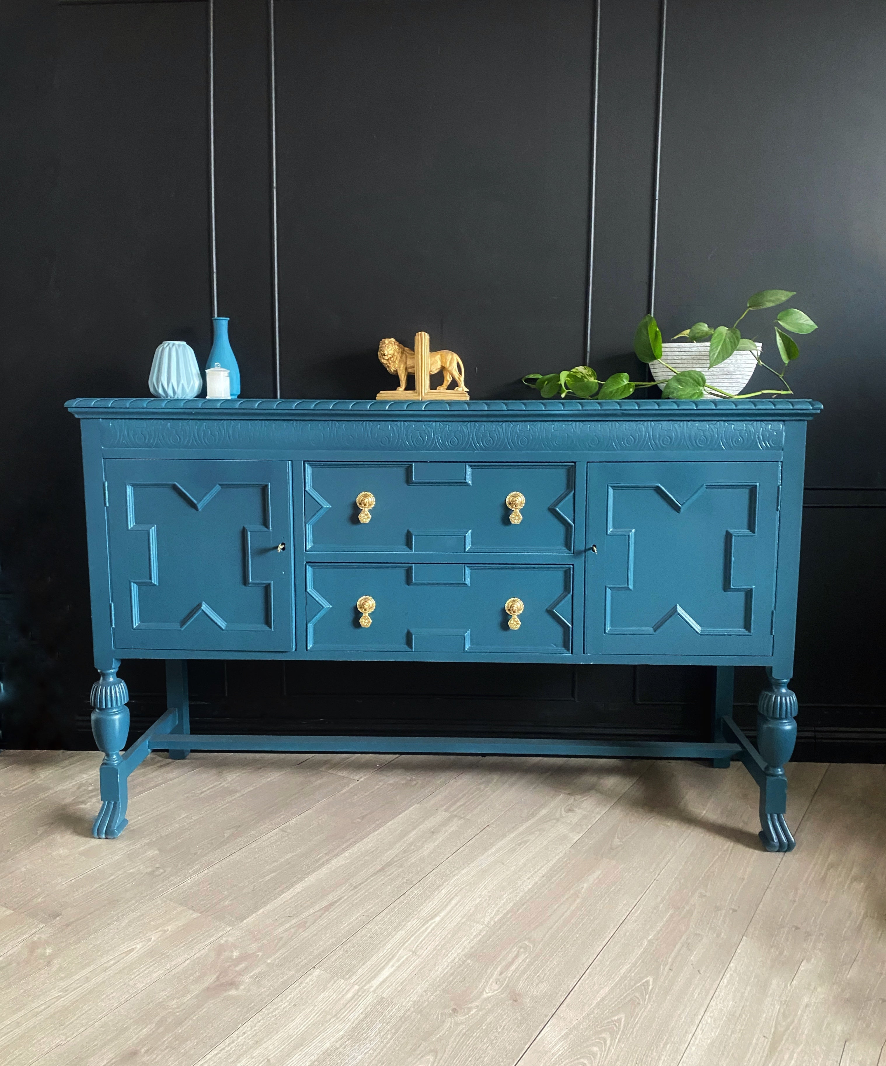 Antique Blue Buffet / Sideboard