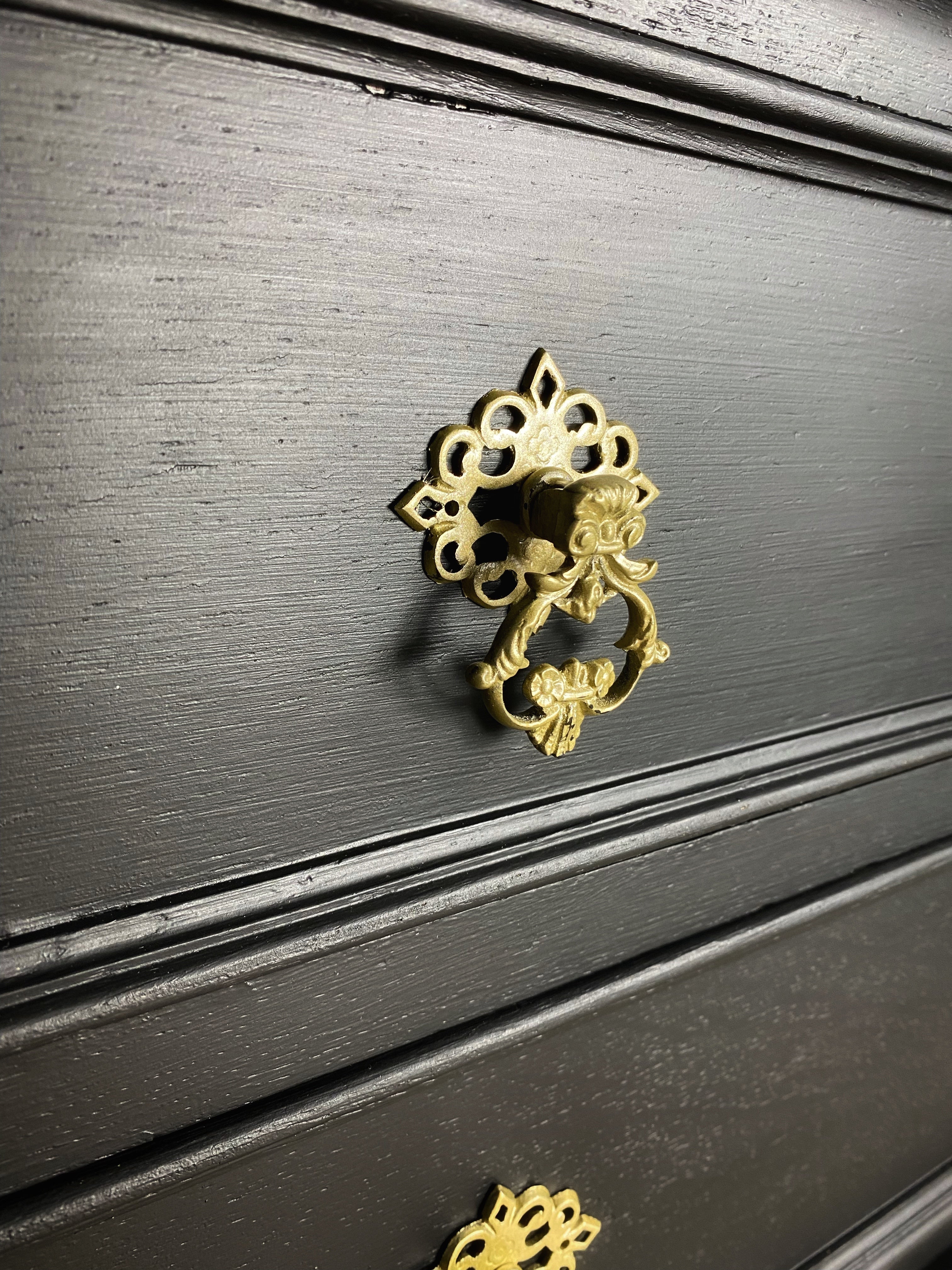 Jacobean Tiger Oak Black Buffet