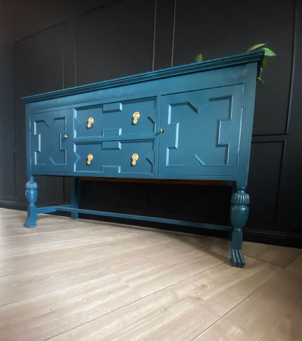 Mid-century sideboard blue, view 2