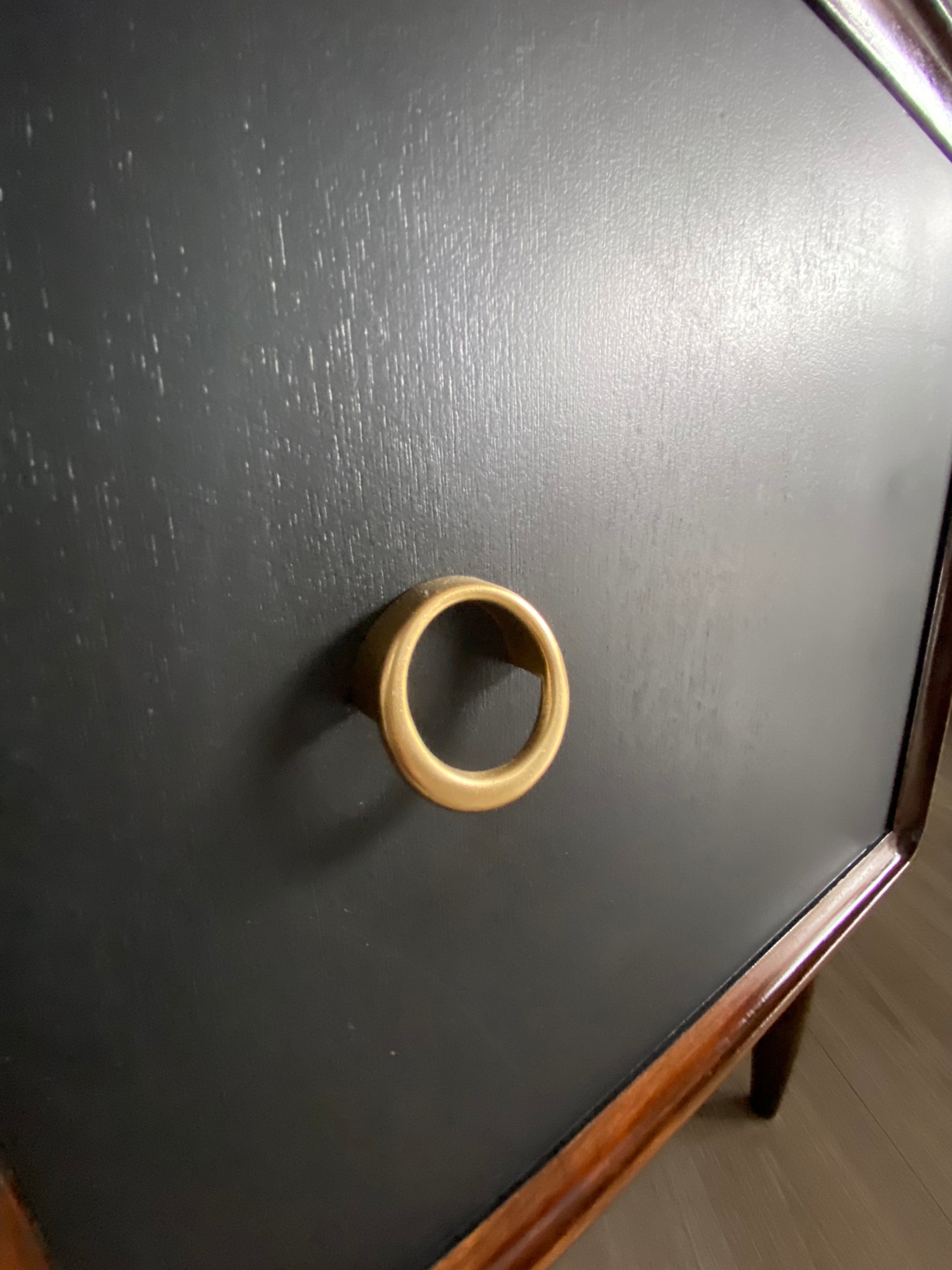 'Parker' Mid Century Buffet / Sideboard With High Gloss Wood Detail