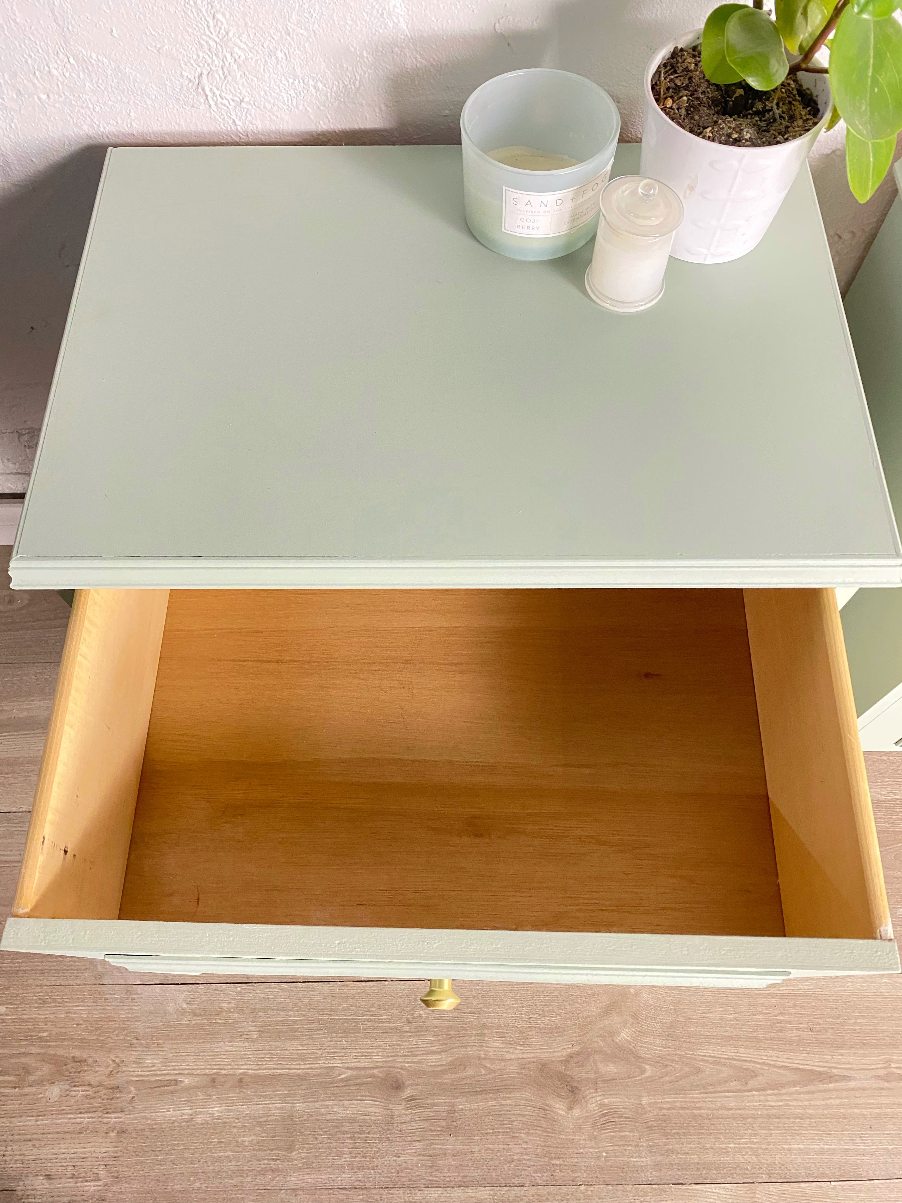 'Hamra Brothers' Soft Sage Bedside Tables