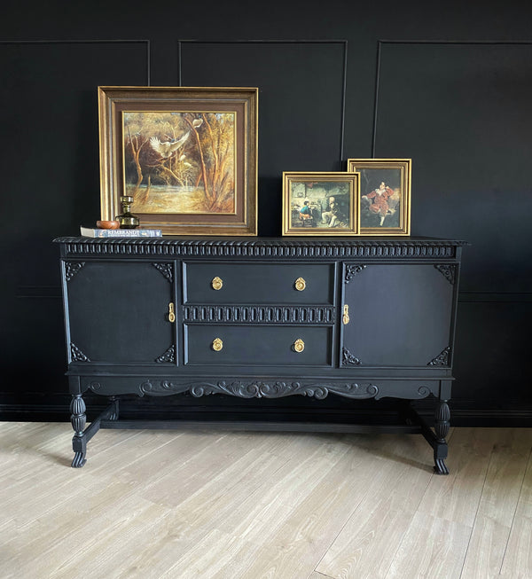 Mid-century sideboard oak black, view 2