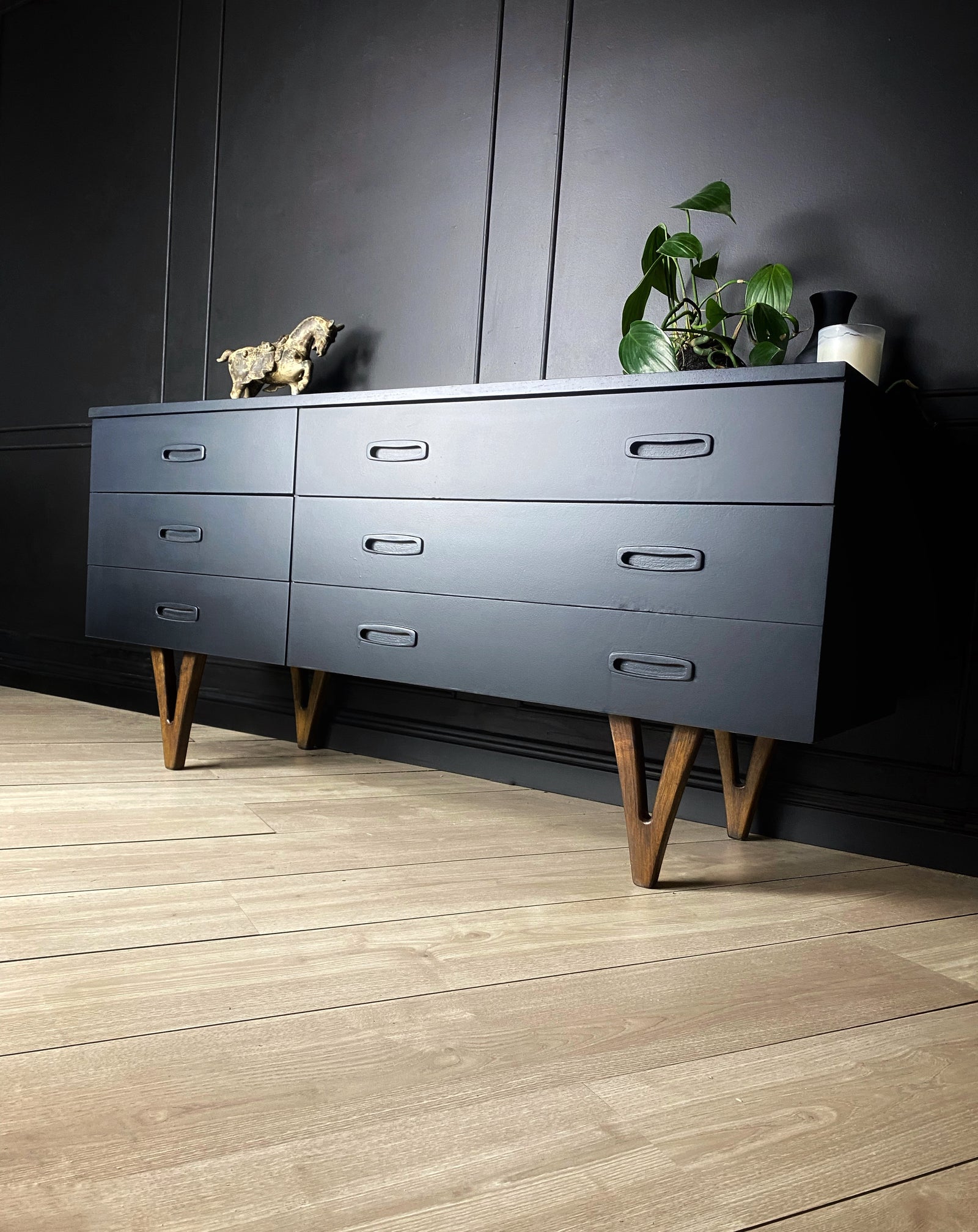 Mid-century dresser dark blue