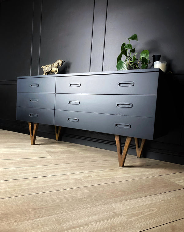 Mid-century dresser dark blue