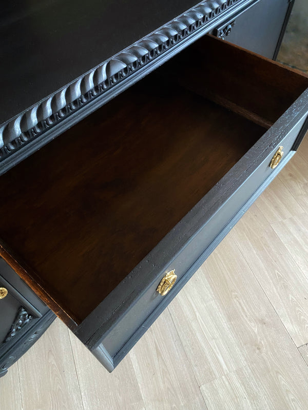 Mid-century sideboard oak black, view 7