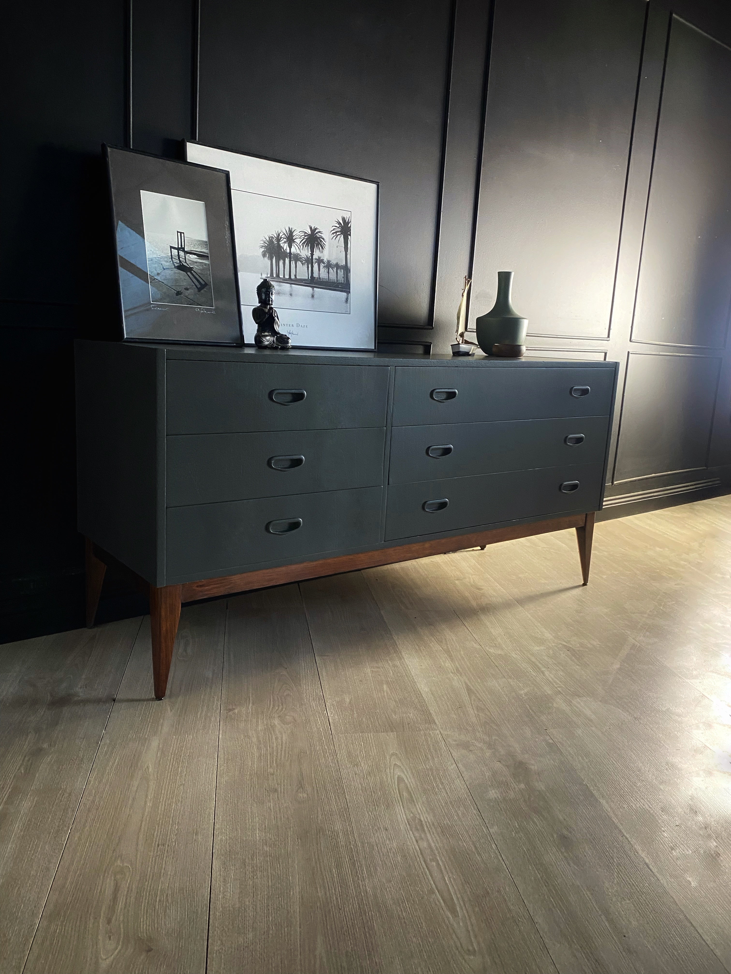 Dark Green Mid Century Dresser