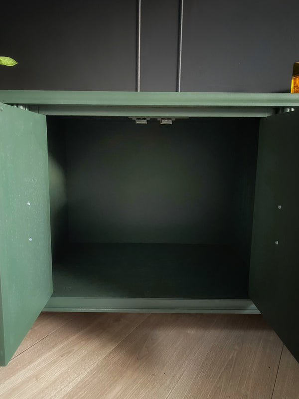 Mid-century sideboard dark green, view 5