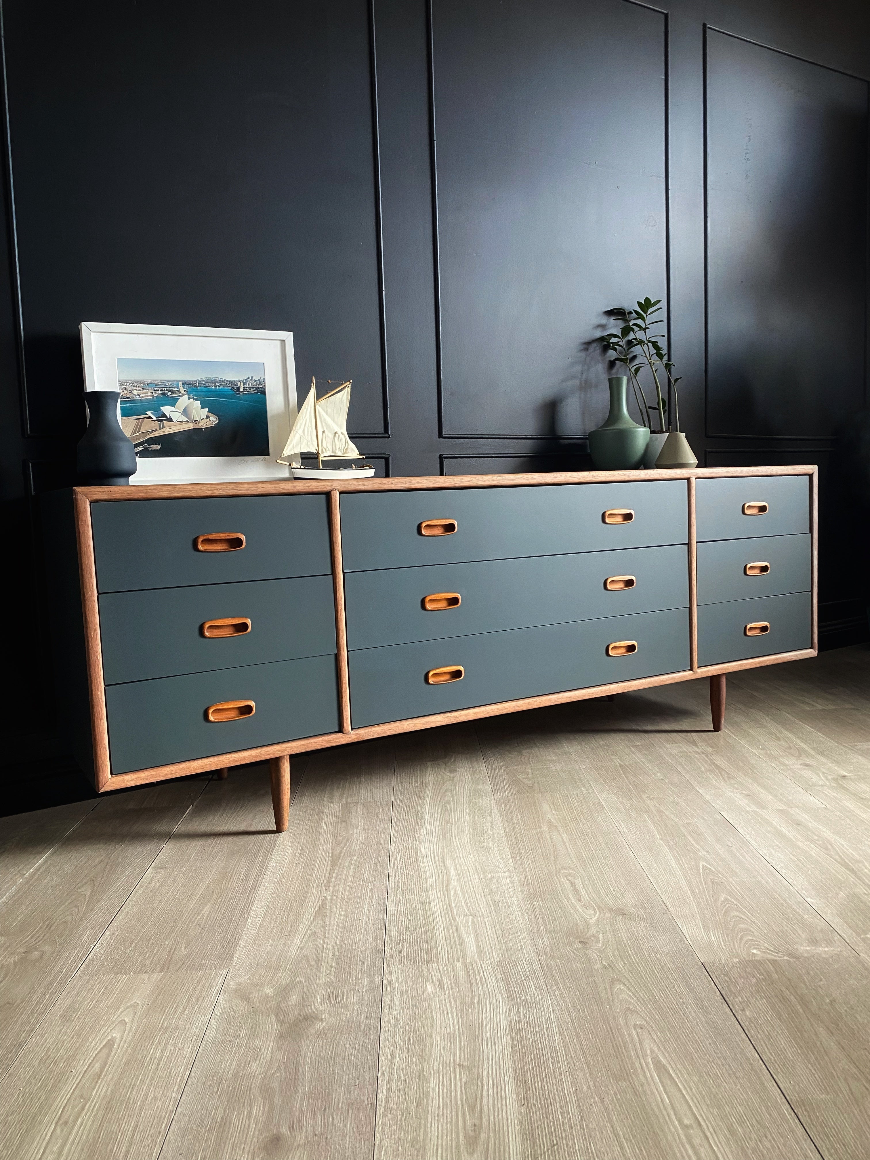 'Alrob Furniture' Dark Green Satin Finish Dresser