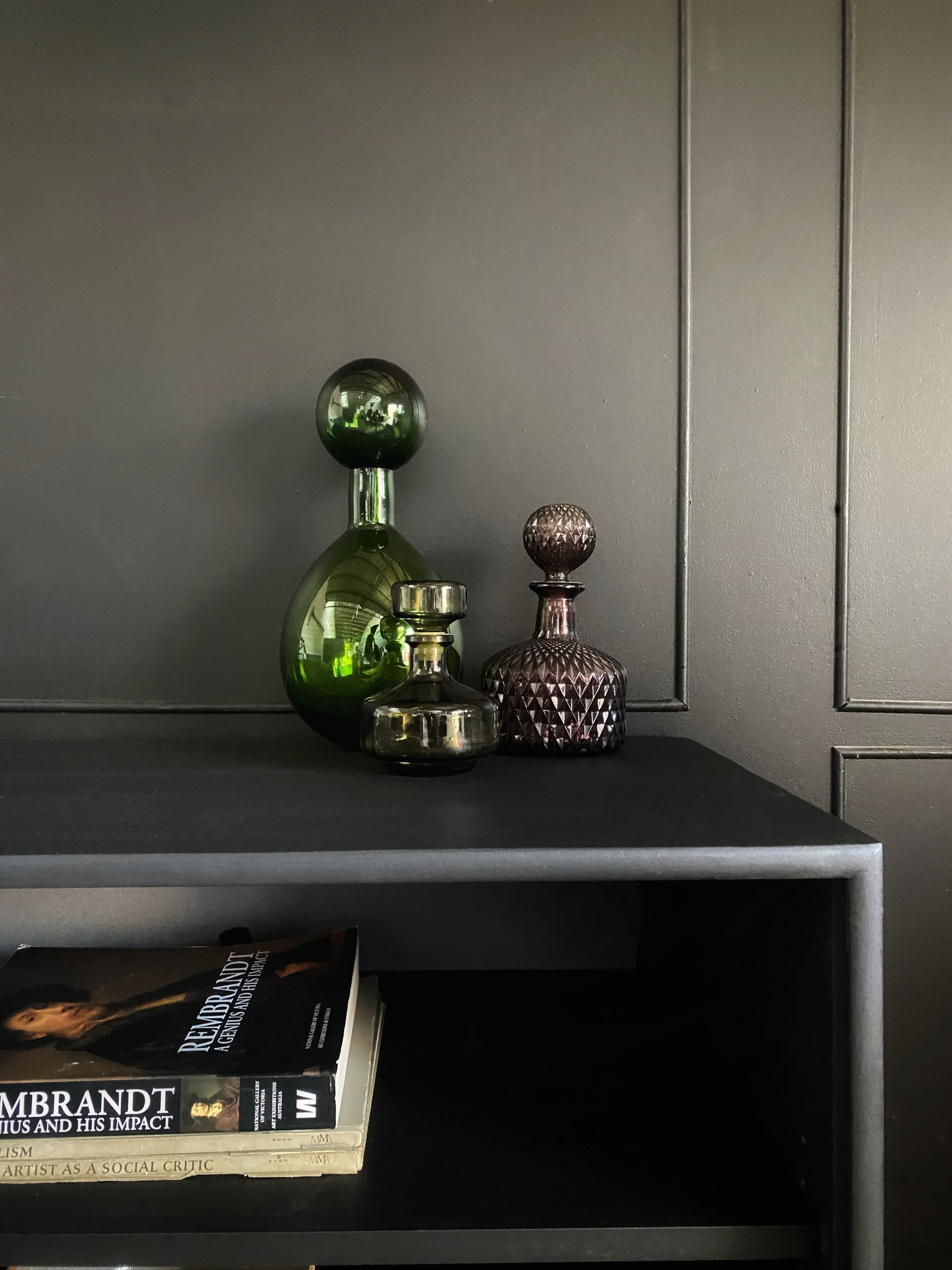 Sophisticated Black Sideboard With Wooden Handles