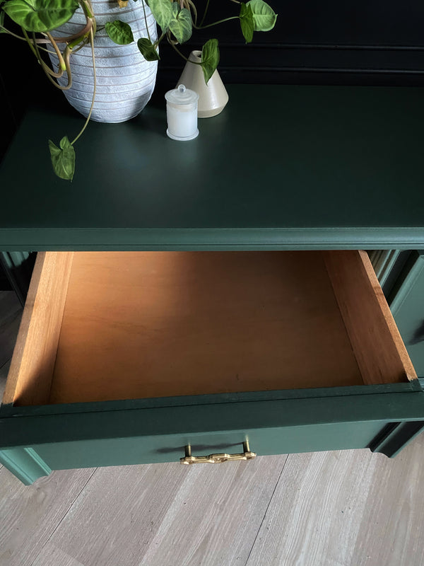Mid-century sideboard dark green, view 4