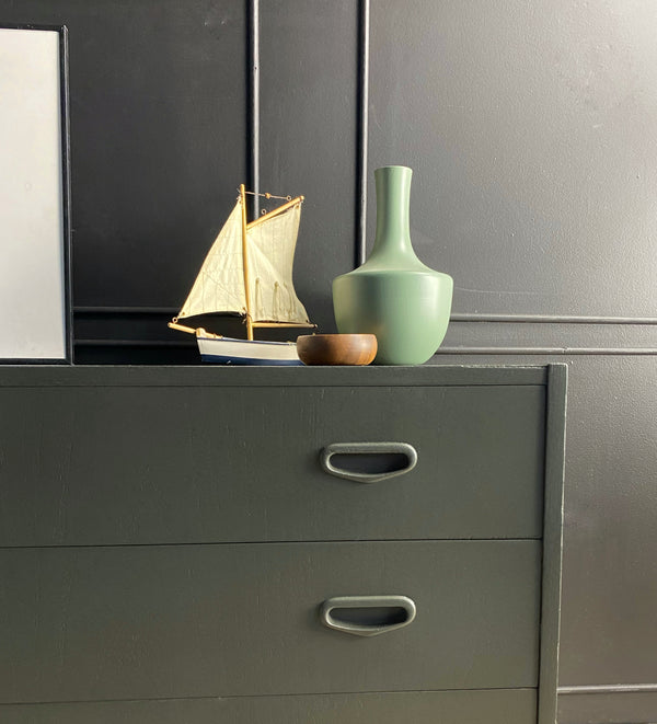 Mid-century dresser dark green, view 7
