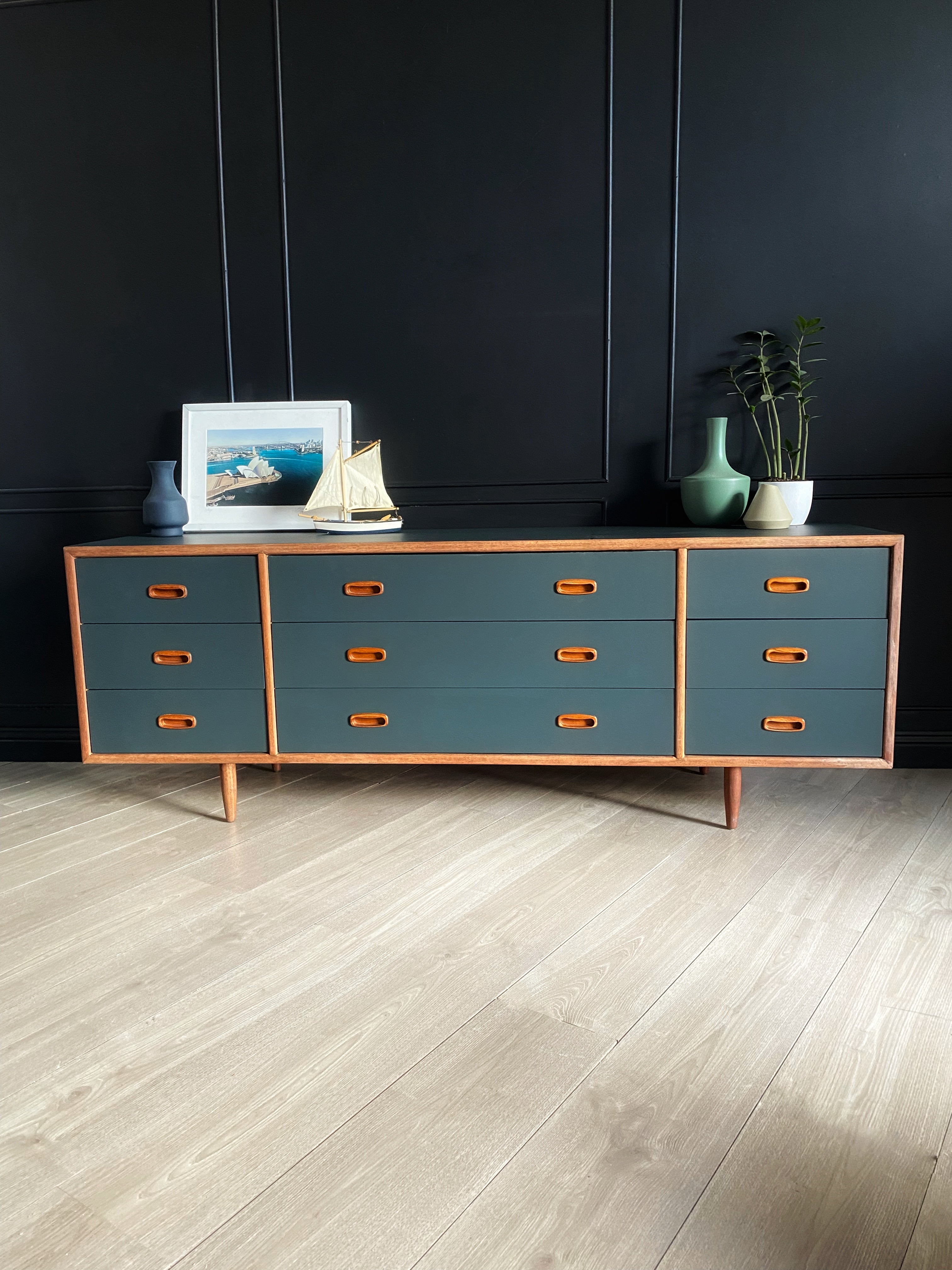 'Alrob Furniture' Dark Green Satin Finish Dresser