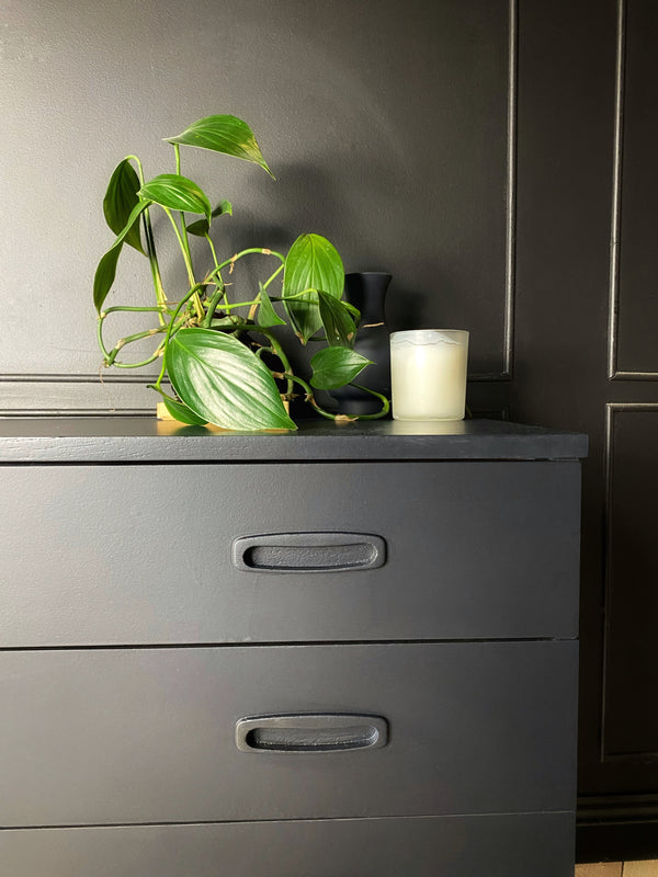 Mid-century dresser dark blue, view 6