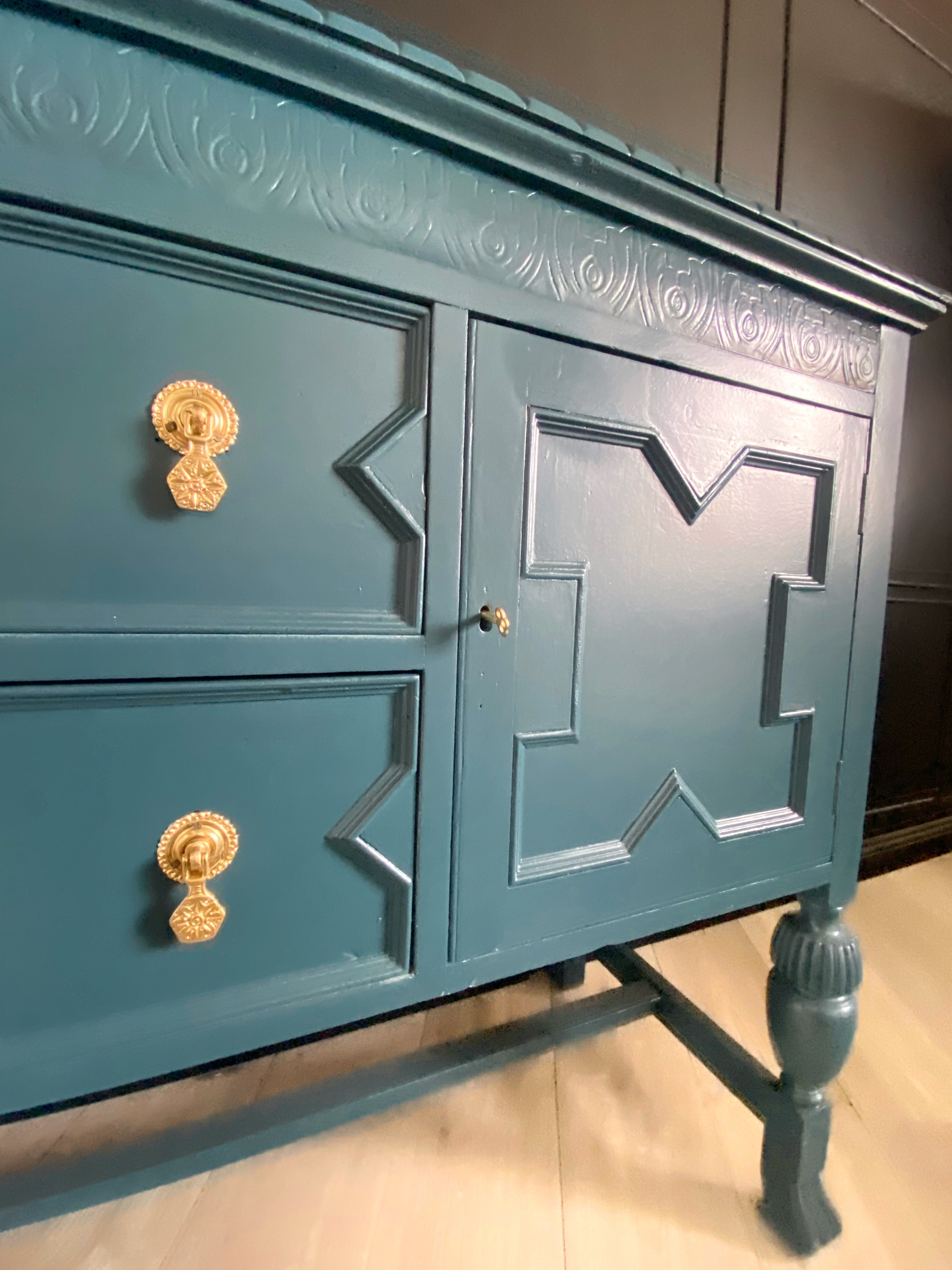 Antique Blue Buffet / Sideboard