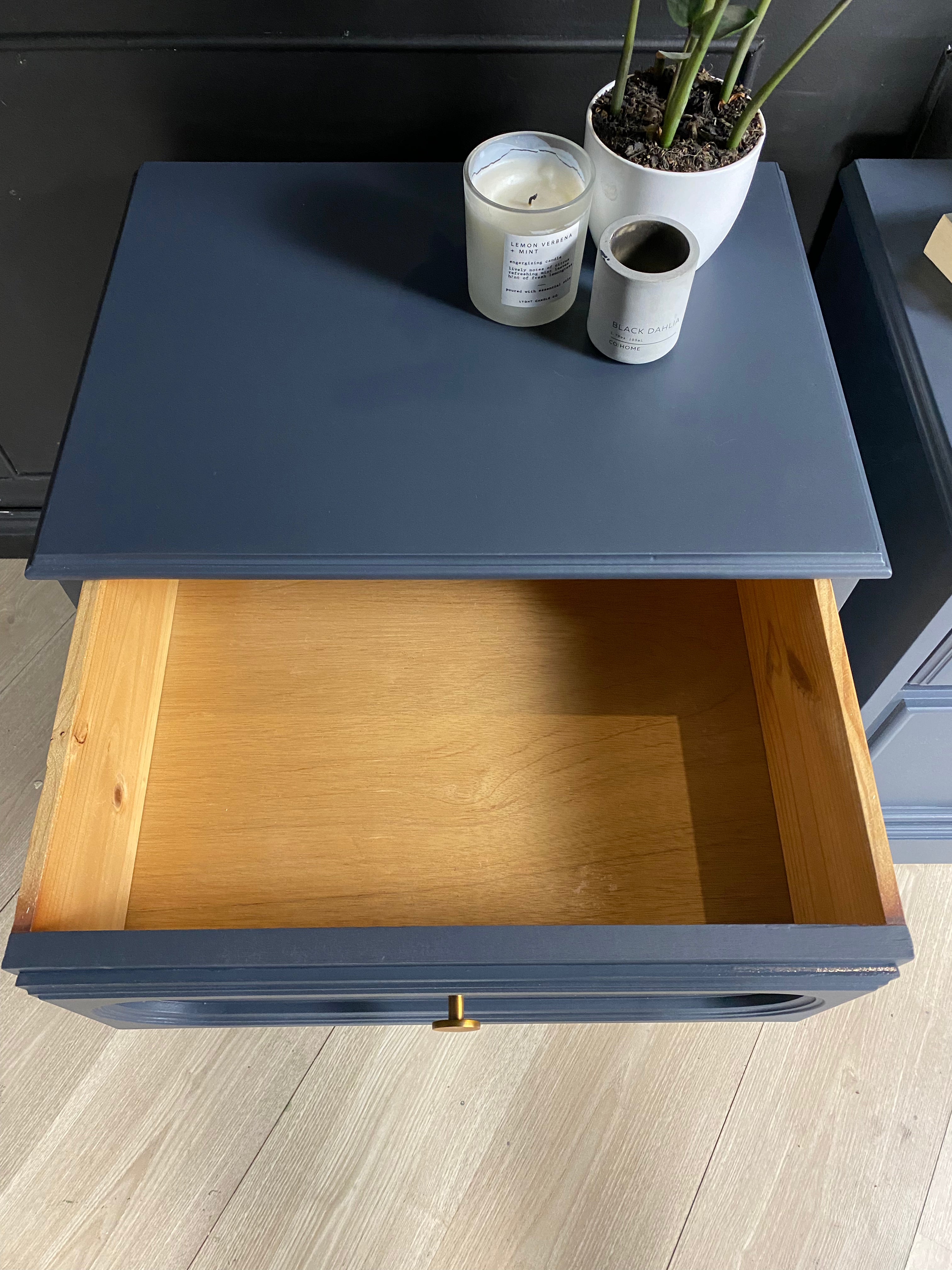 Stunning Blue 3 Drawer Side Tables