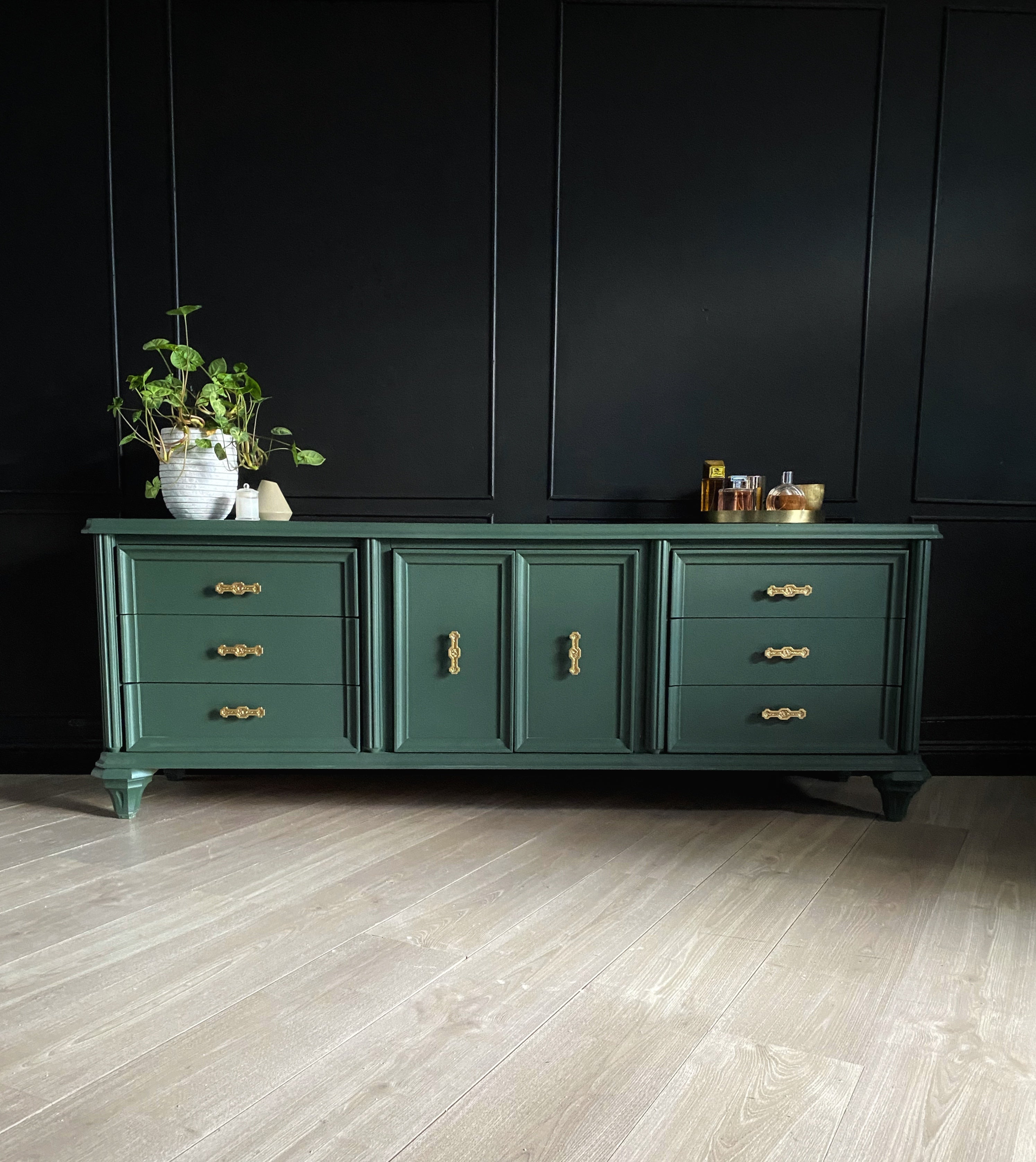 Amazing Dark Green Dresser / Sideboard / Buffet