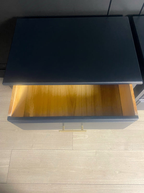 Mid-century bedside tables dark blue, view 6