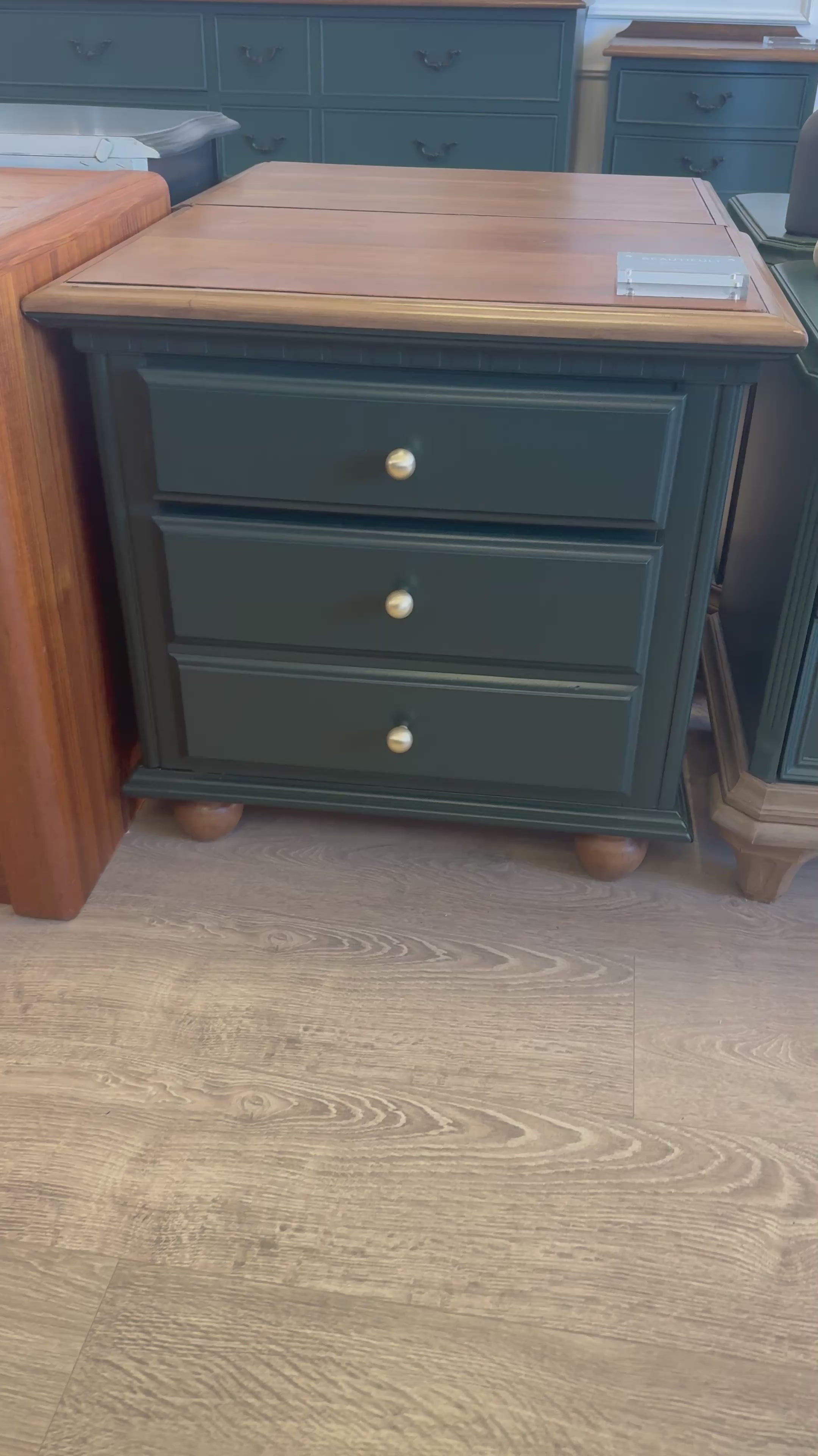 Gorgeous Green 2 Drawer Bedside Tables
