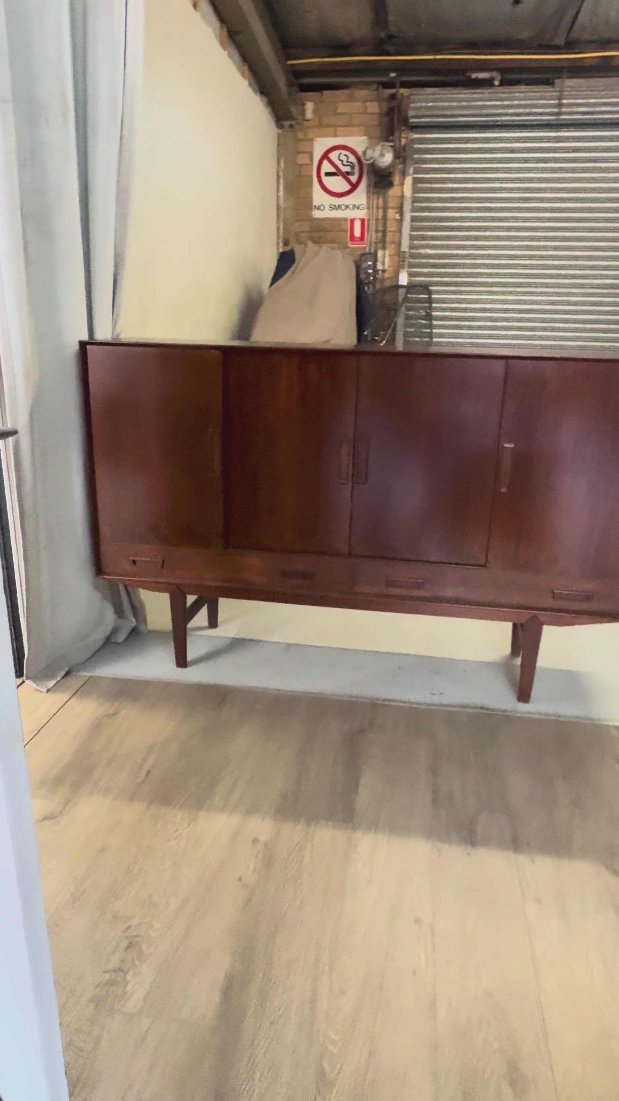 Wemb Møbelfabrik Danish Highboard / Sideboard in Rosewood with Illuminated Bar