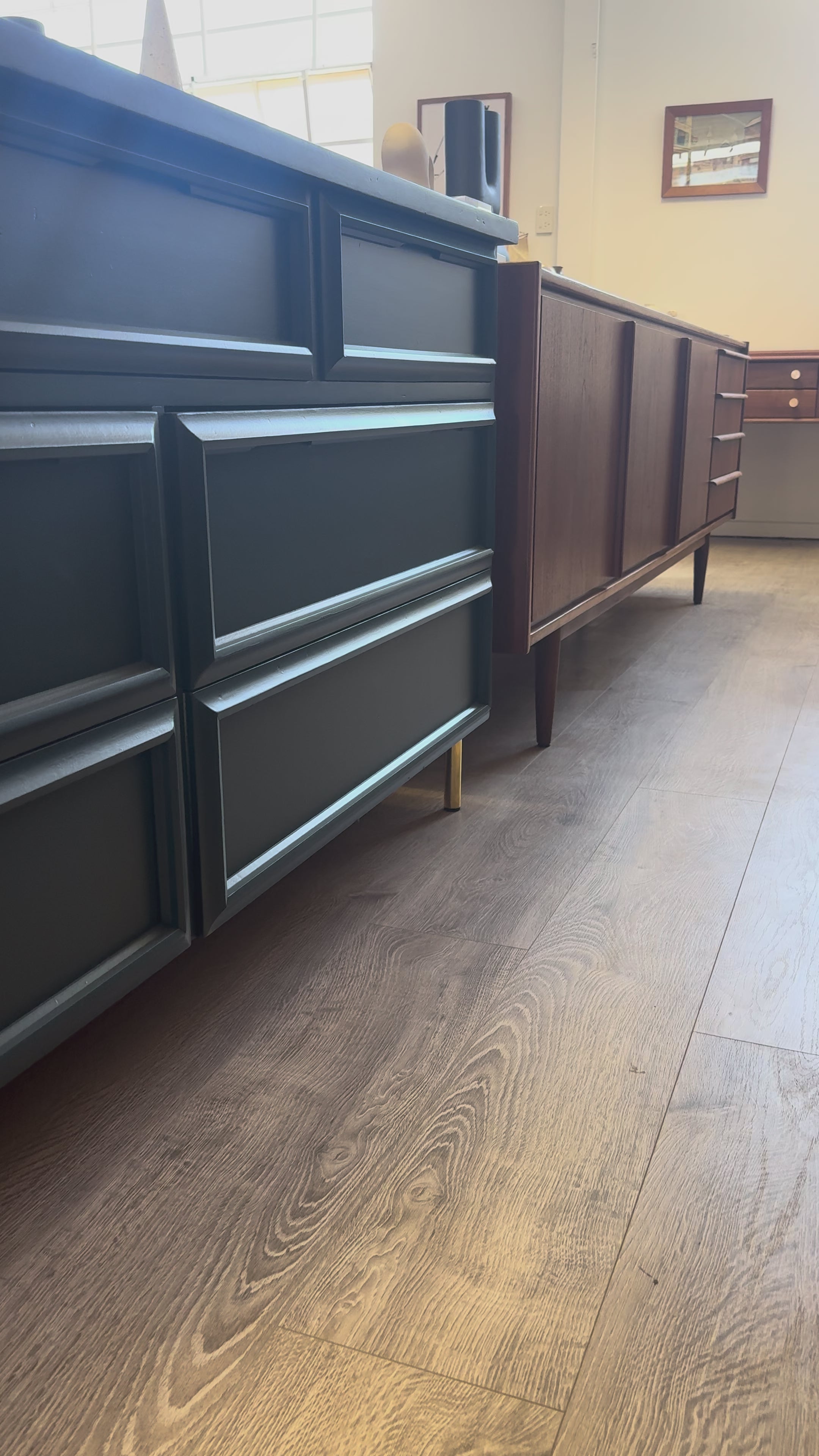 'Reliance Furniture' 7 Drawer Dresser with gold legs