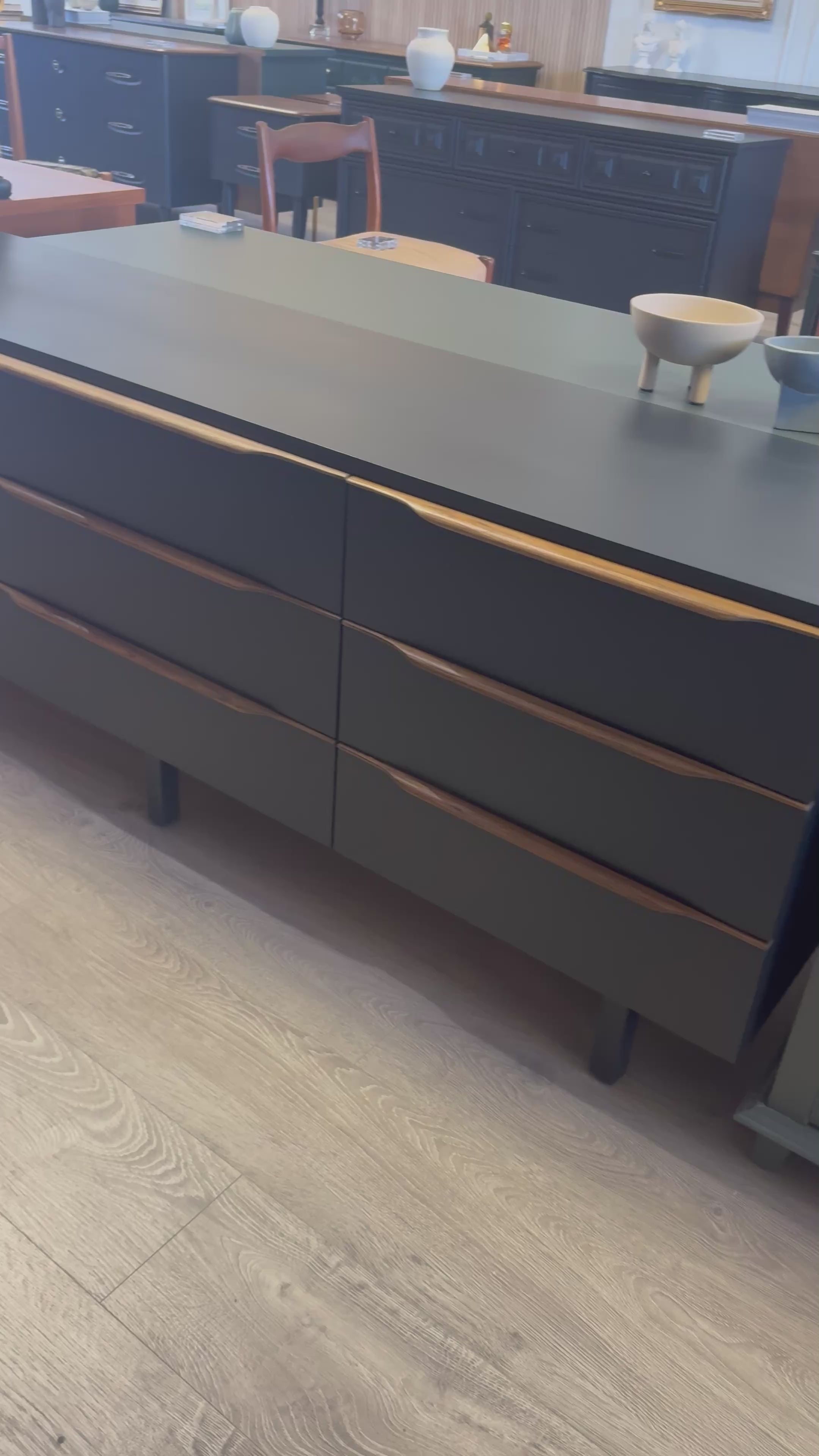 'Alrob' Dark Blue 9 drawer dresser