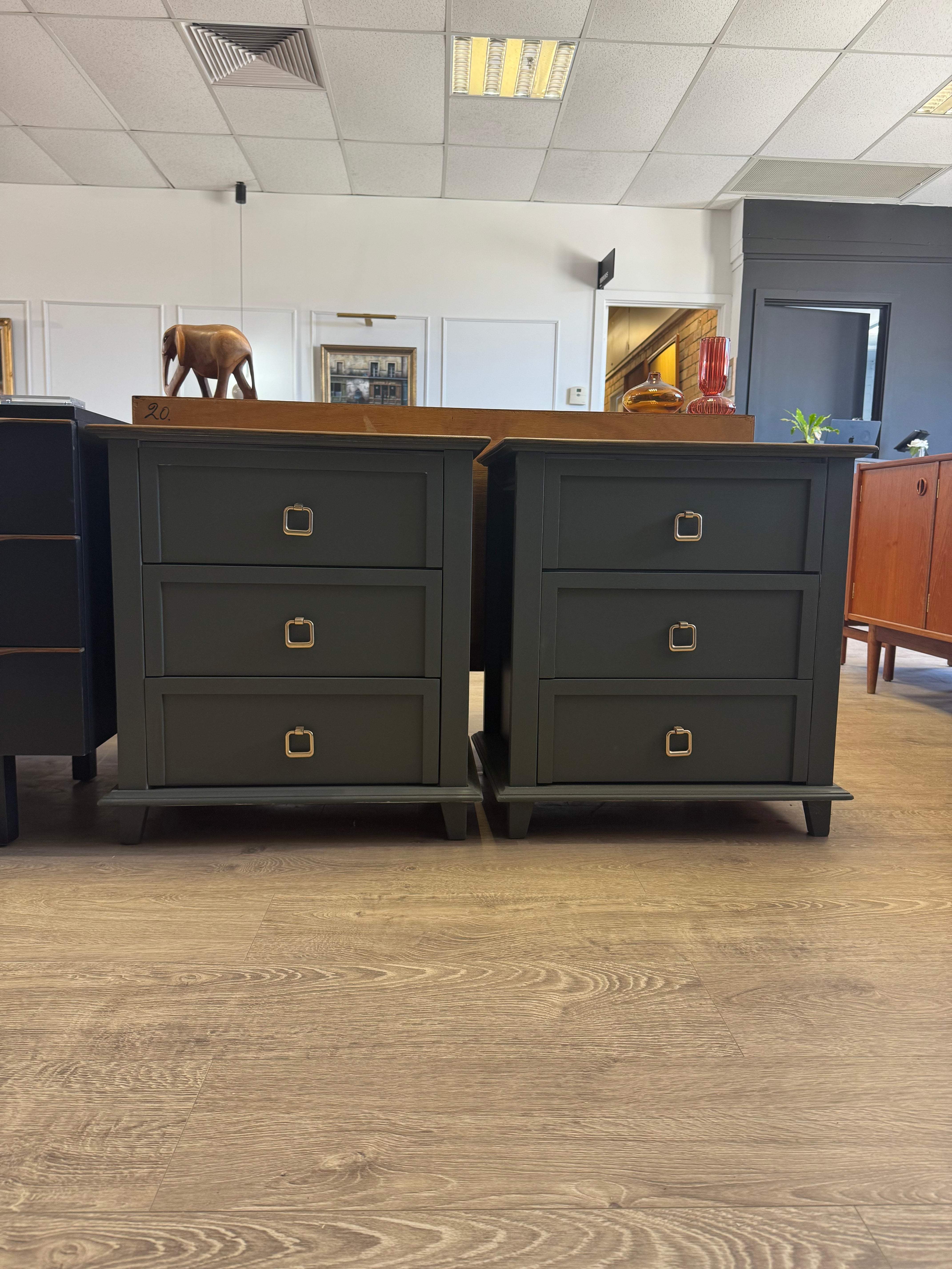 SAS Furniture bedside tables sage green