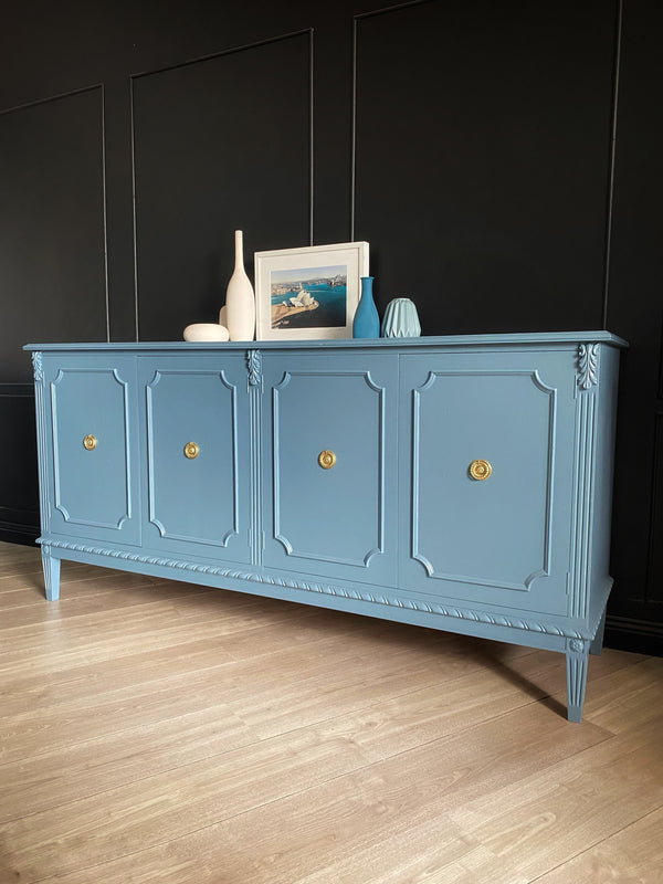 Mid-century sideboard blackwood blue, view 2